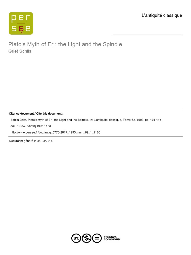 Plato's Myth of Er The Light and the Spindle Spindle (Textiles