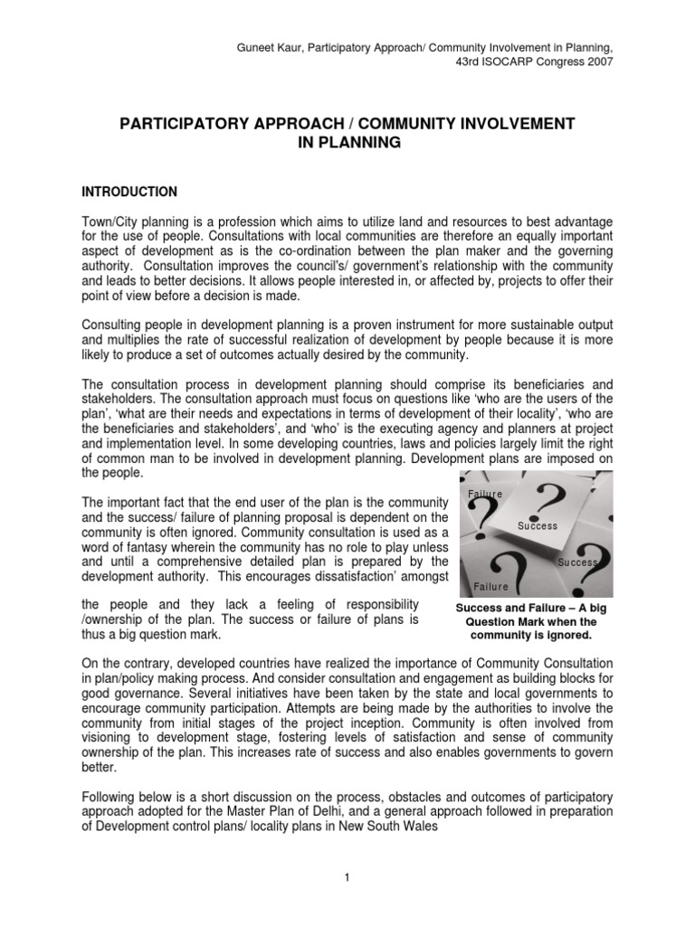 Community Involvement in Urban Planning | PDF | Community | Stakeholder ...