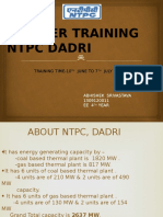 NTPC Dadri summer training overview