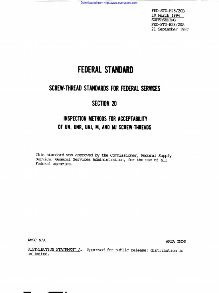 FED-STD-H28-20B | Screw | Joining