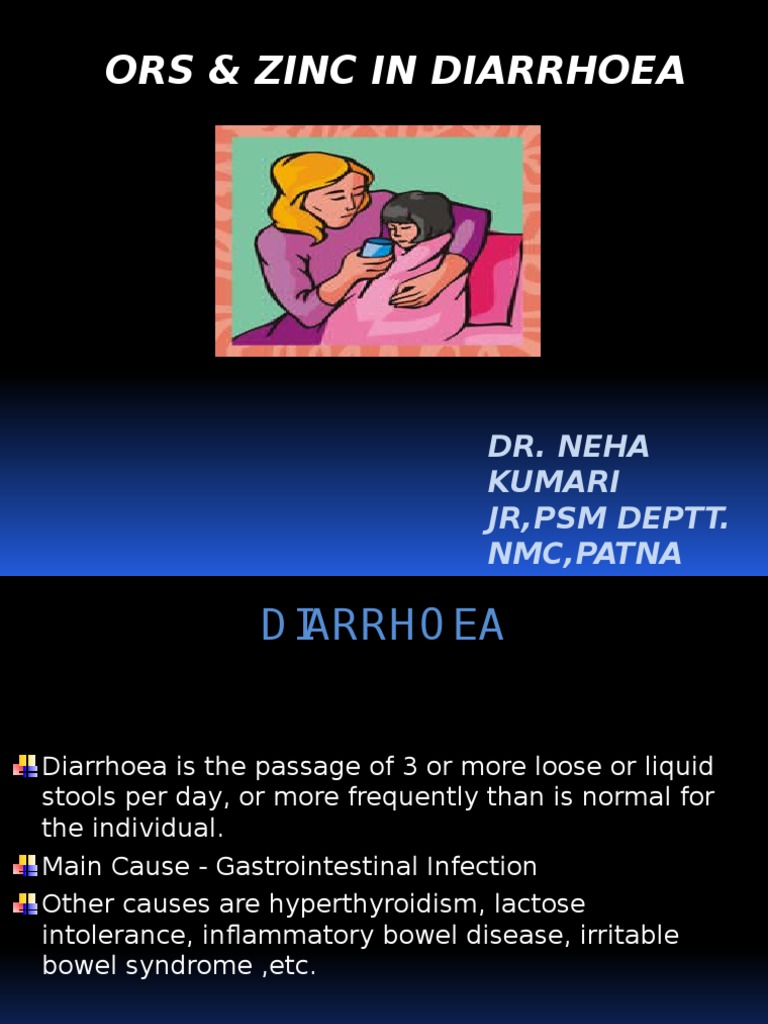 Ors and Zinc in Diarrhoea Diarrhea Zinc
