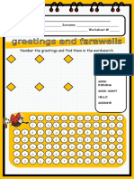 SCHOOL - : Number The Greetings and Find Them in The Wordsearch