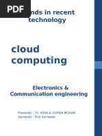 Trends in Recent Technology: Cloud Computing