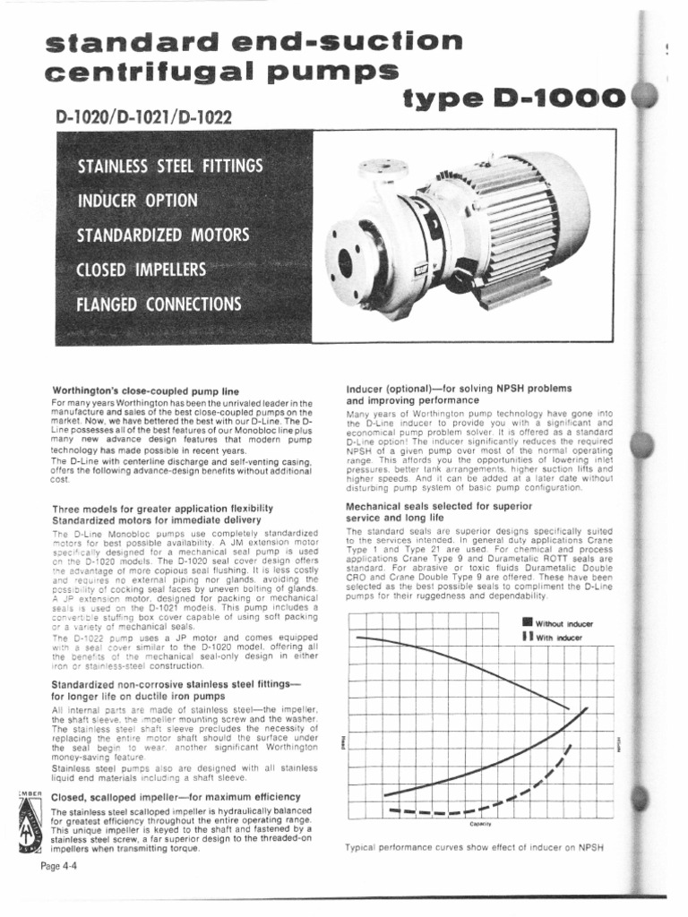Worthington D-Line Pump Overview | PDF | Pump | Fluid Dynamics