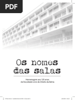 Os Nomes Das Salas - Faculdade Direito Da UFBA - Edição de Comemoração 125 anos