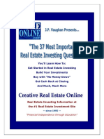 The 37 Important Real Estae Investing Questions