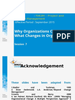 Why Organizations Change and What Changes in Organizations: Course: Effective Period: September 2015