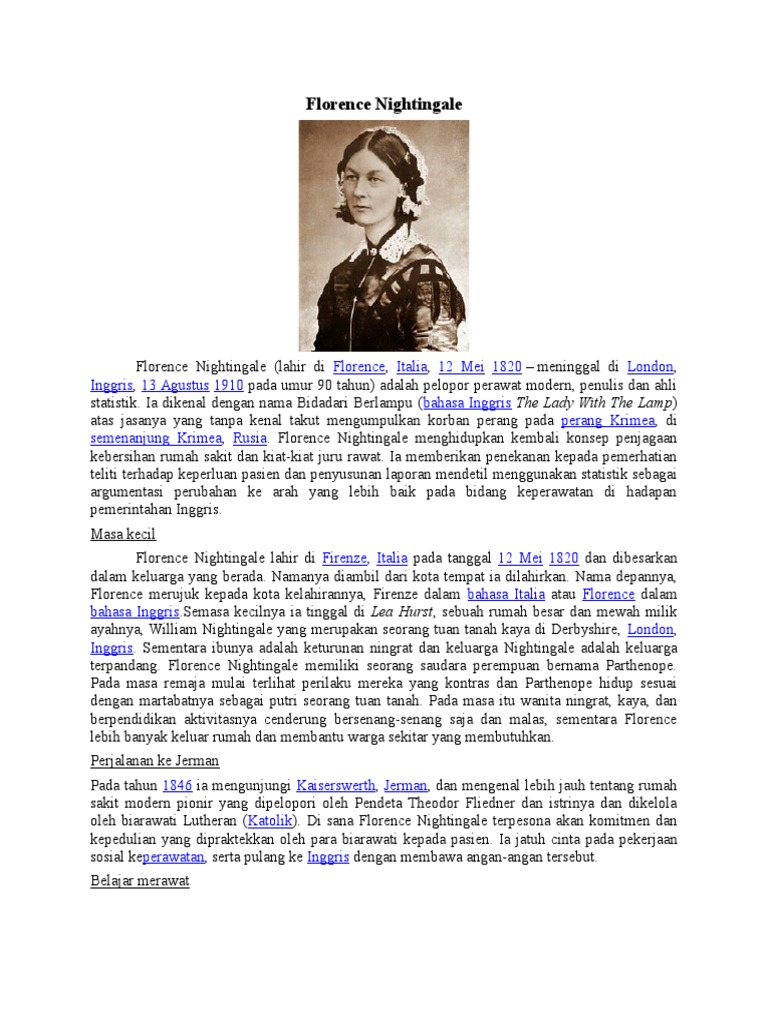 Biography Of Florence Nightingale