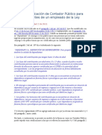 Certificación de Contador Público para dependientes de empleado Ley 1607