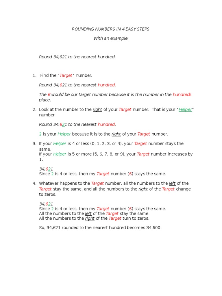 Rounding in 4 Easy Steps | PDF