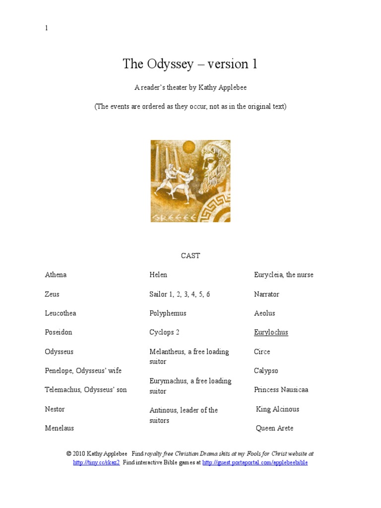 The Chronological Odyssey | PDF | Odyssey | Penelope