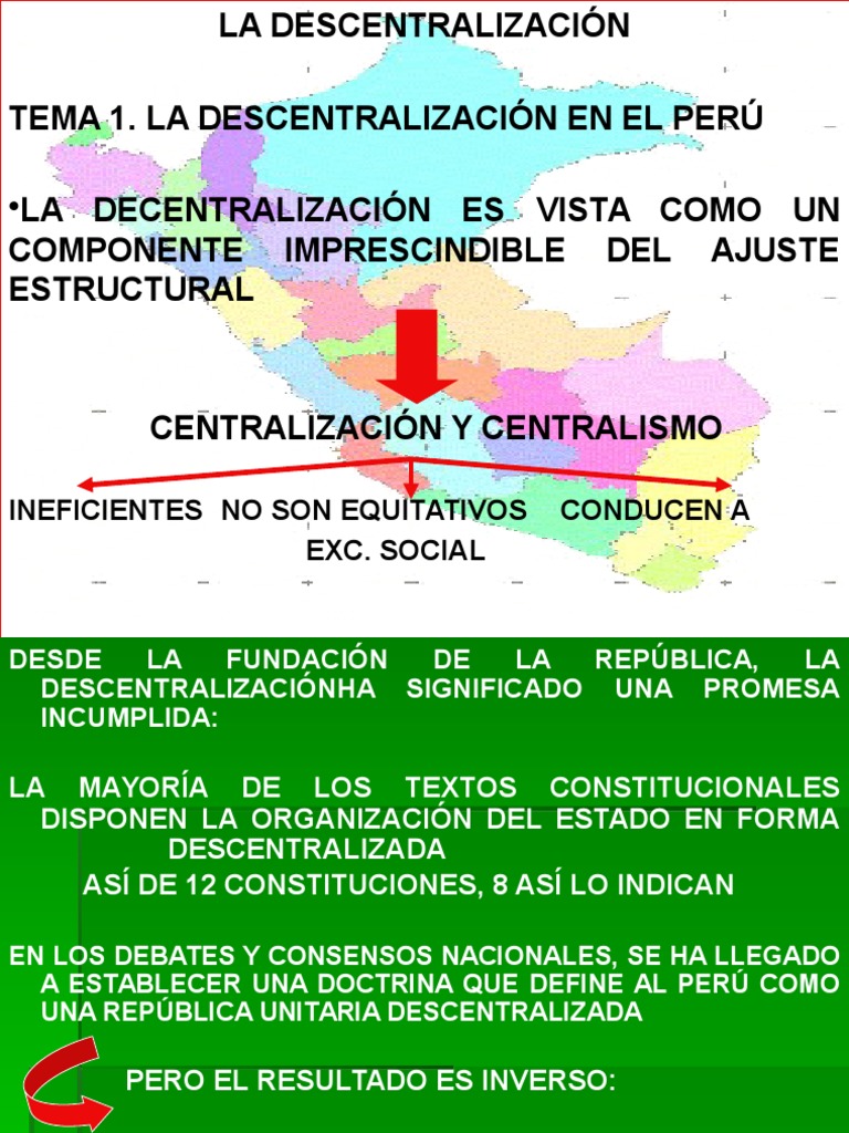 La Descentralización en El Perú Democracia Sustentabilidad