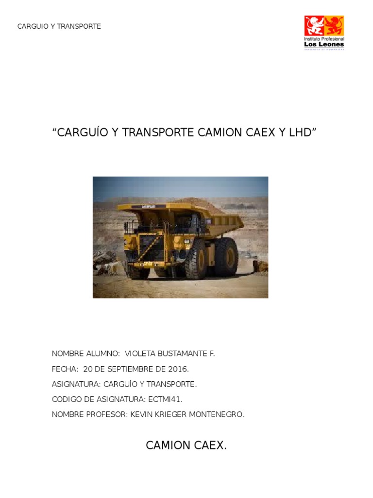 Carguío y Transporte Camion Caex y Lhd..Final | PDF | Minería | Camión