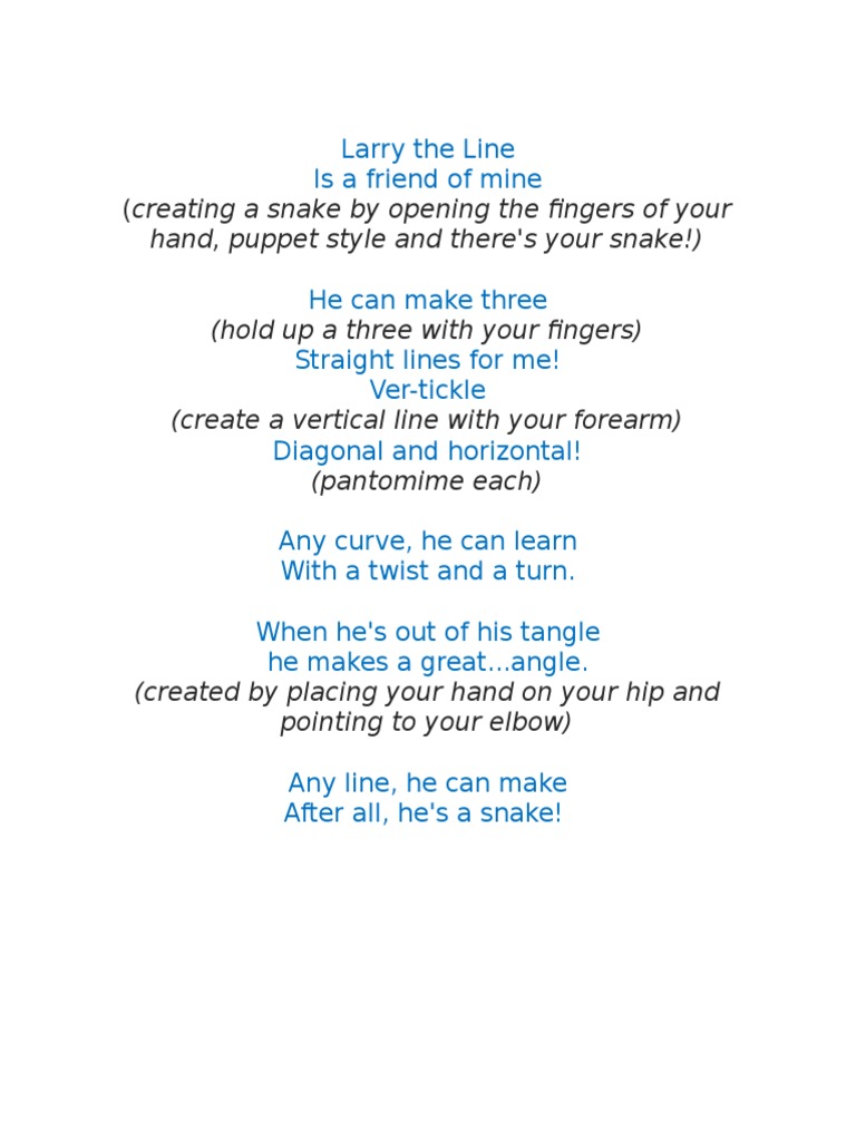 Larry the Line: Fun with Shapes and Angles | PDF | Poetry | General Fiction