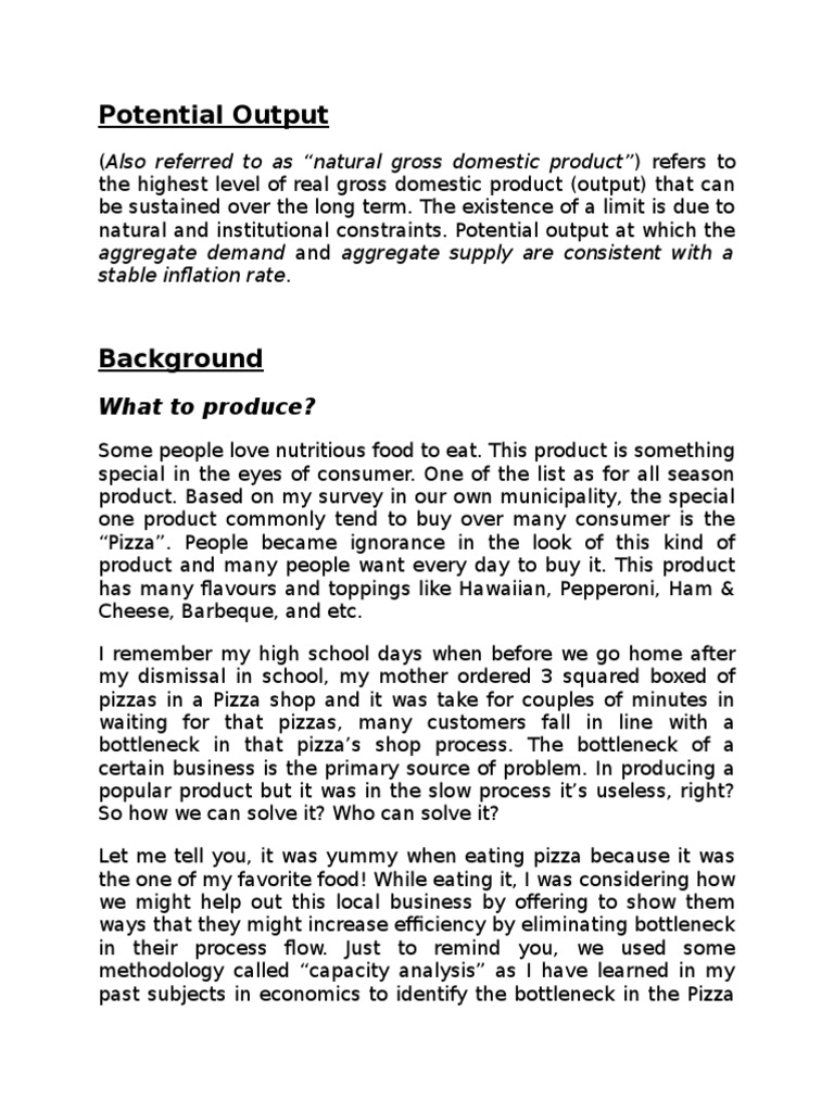 Potential Output Finished | PDF | Cost Of Goods Sold | Labour Economics