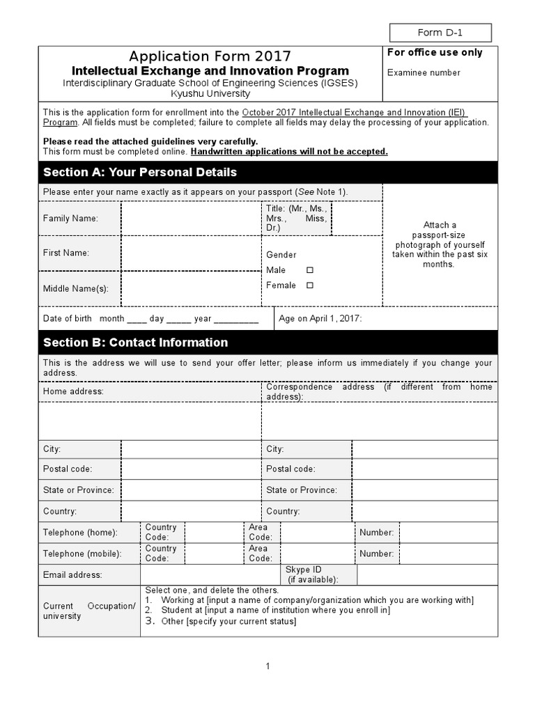 Form D1 For MEXT Only PDF Academic Journal Academic Degree