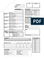 Attributes Attribute Modifiers: Movement X