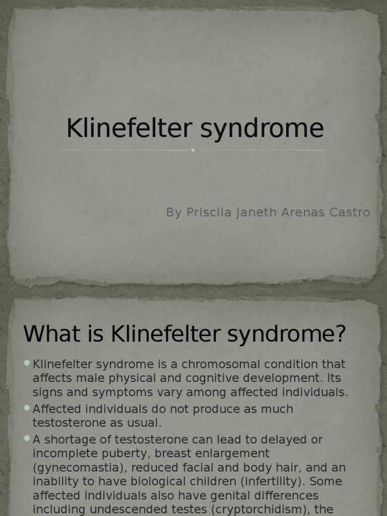 Klinefelter Syndrome: by Priscila Janeth Arenas Castro | PDF