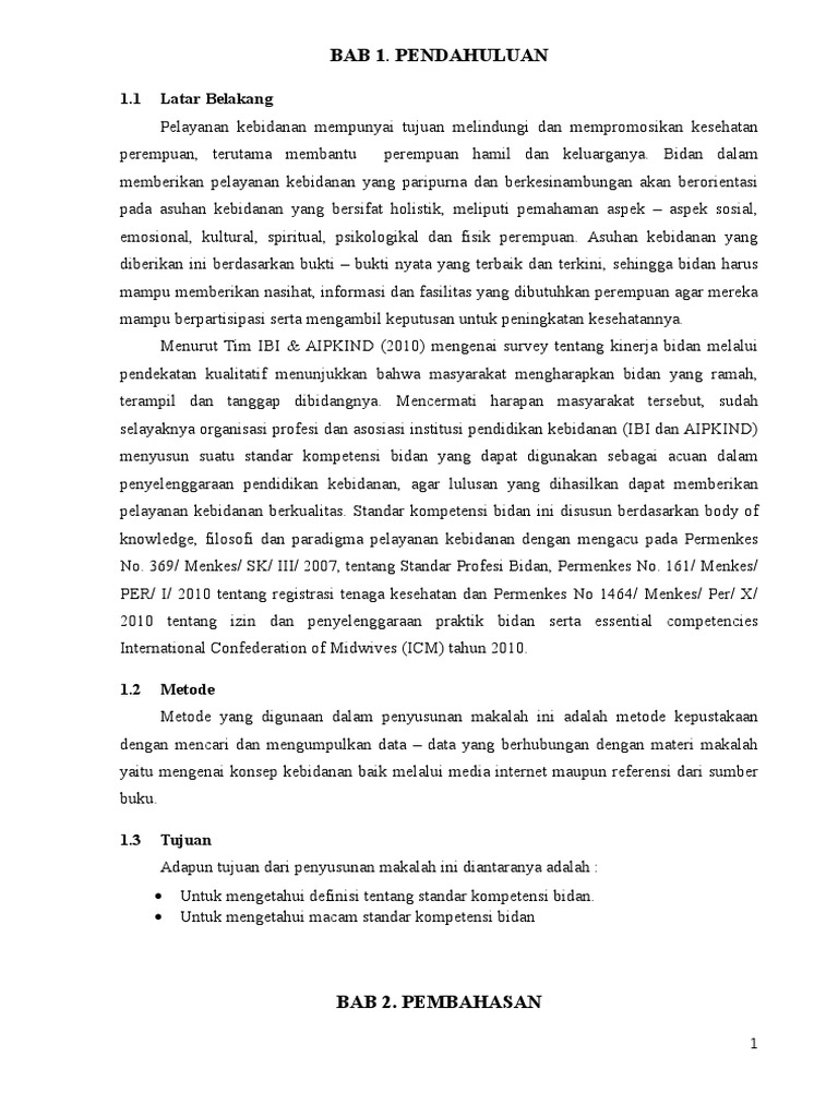 Makalah Standar Kompetensi Bidan Fix