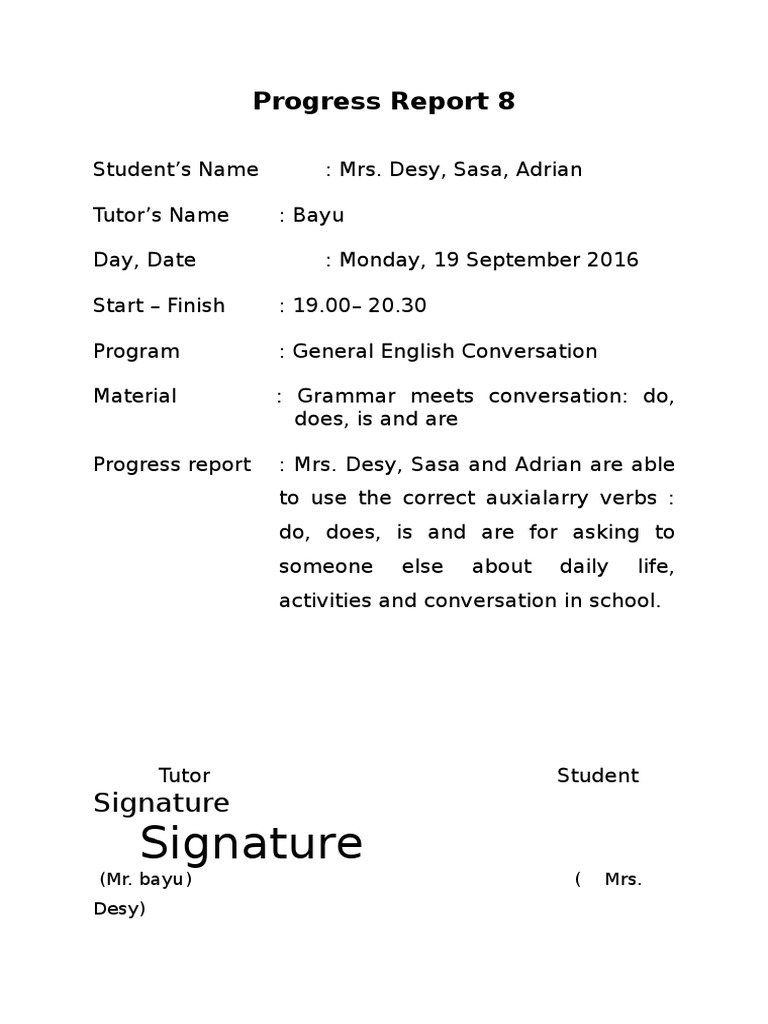 Signature: Progress Report 8 | PDF