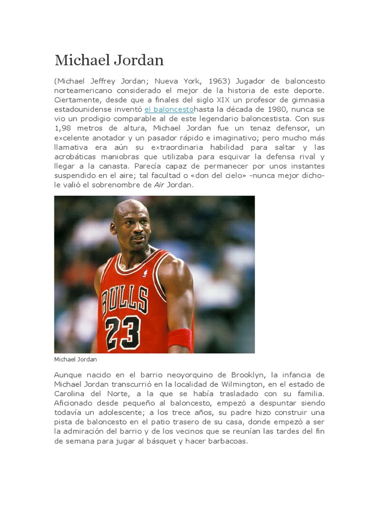 Pompeya domesticar Inocente Michael Jordan | PDF | Asociacion Nacional de Basquetbol | Los Toros de  Chicago