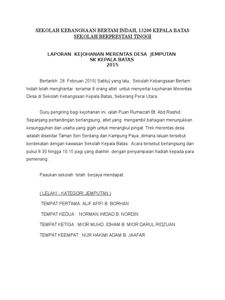 Laporan Merentas Desa Pdf