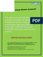 Studentehelp: COM 295 Final Exam Answer - COM 295 Final Exam