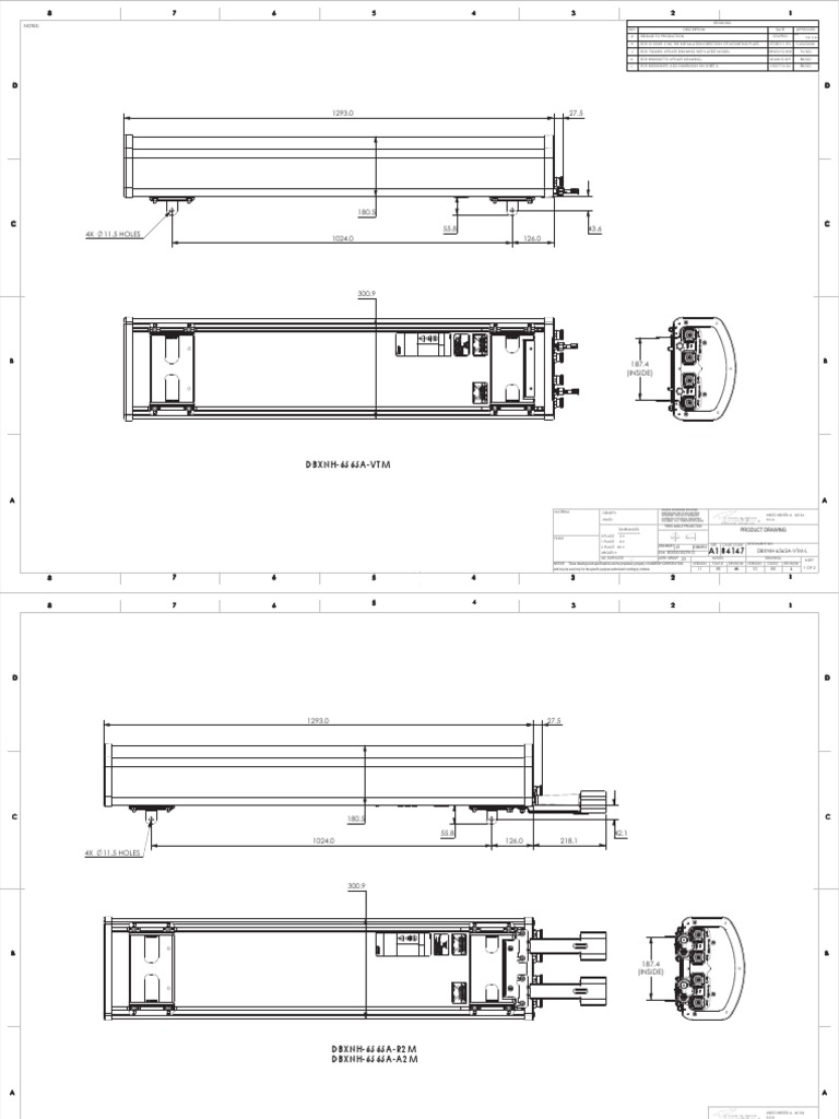 DBXNH-6565A Product Drawing Revisions | PDF