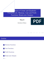 Note3 Applications of Linear and Quadratic Functions To Demand and Supply Functions
