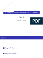 Marginal Analysis and Elasticity of Demand: Tony U