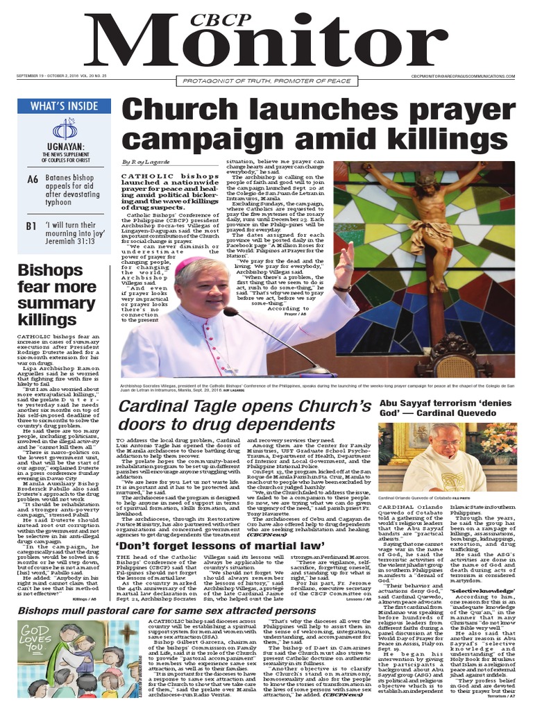 CBCP Monitor: Peace and Justice Updates | PDF | Pope Francis ...