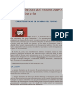 Características Del Teatro Como Género Literario