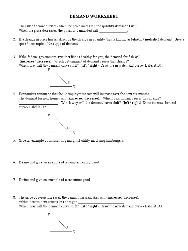 Worksheets Demand Curve Worksheet demand worksheet doc curve