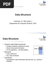 Data Structure: Instructor: Dr. Wei (Lisa) Li Department of Computer Science, GSU