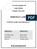 Service Laws: University Institute of Legal Studies Panjab University