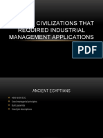 Ancient Civilizations That Required Industrial Management Applications