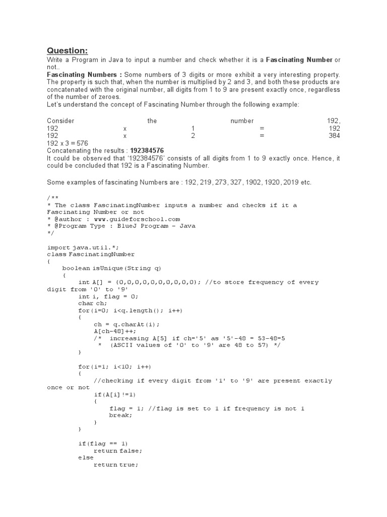 Fascinating Numbers: Some Numbers of 3 Digits or More Exhibit A Very ...