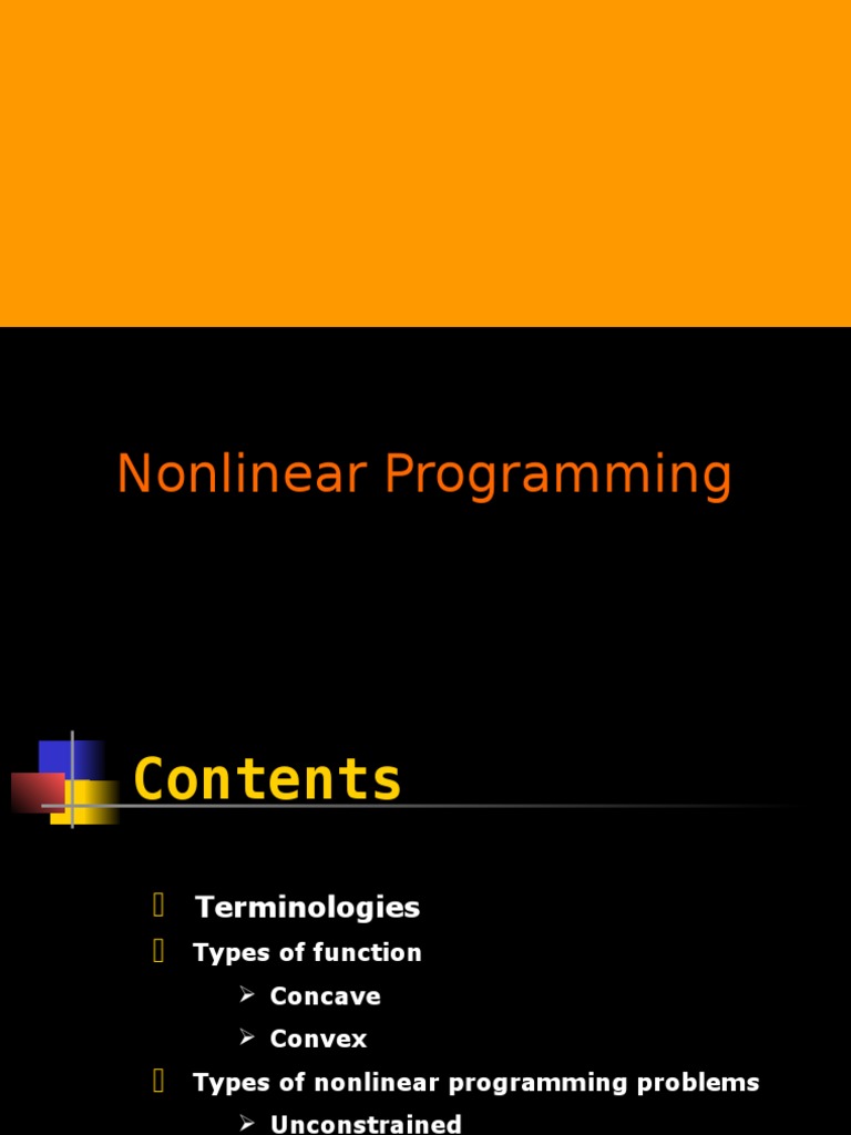 Non Linear Programming | PDF | Nonlinear Programming | Mathematical ...