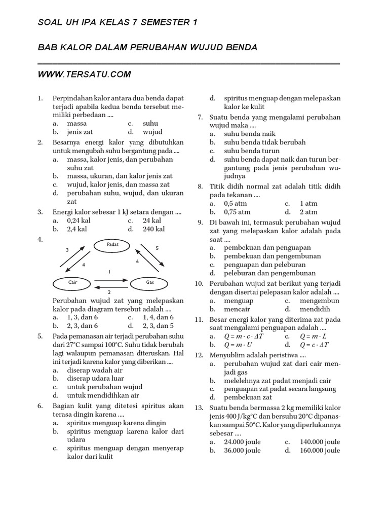 Soal Objektif Penguapan Kls 7