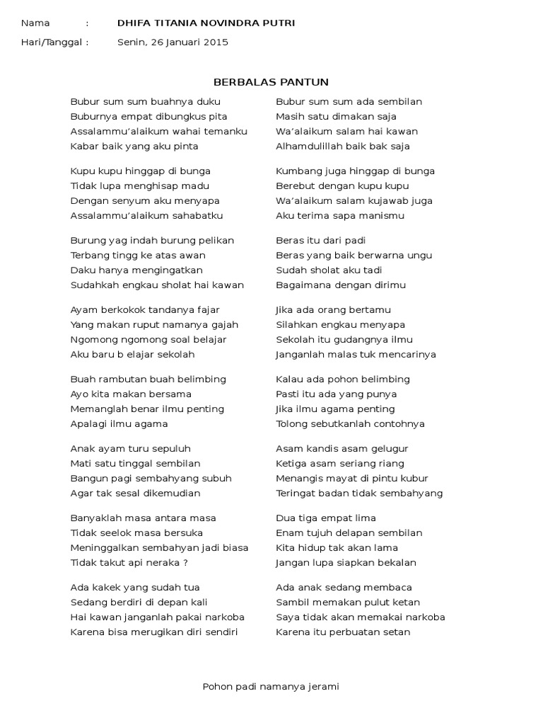 berbalas pantun berbalas pantun