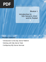 Introduction To SQL Server® 2012 and Its Toolset