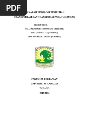 Makalah Fisiologi Tumbuhan Transpirasi