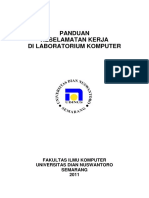 Panduan Keselamatan Kerja Di Laboratorium Komputer: Fakultas Ilmu Komputer Universitas Dian Nuswantoro Semarang 2011