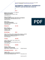 Subject Guide To Biochemistry, Haematolgy, Microbiology AND PATHOLOGY: Print and Electronic Resources