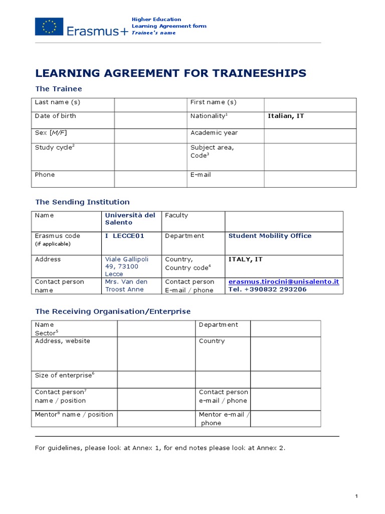 Learning Agreement 2 | Higher Education | Insurance