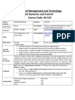 AE519 Flight Dynamics and Control Course Outline