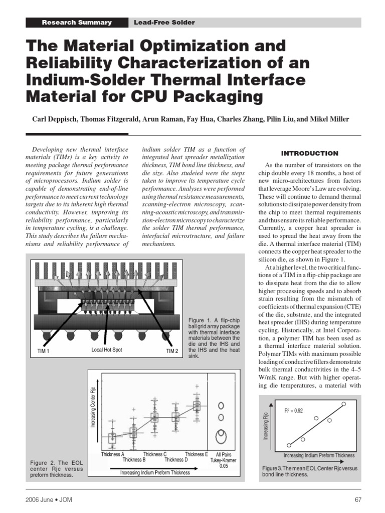 Indium TIM Reliability in CPU Packaging | PDF | Solder | Fracture