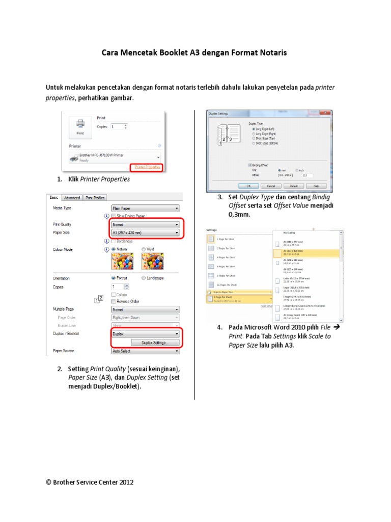 Cara Mencetak Booklet A3 Dengan Format Notaris | PDF