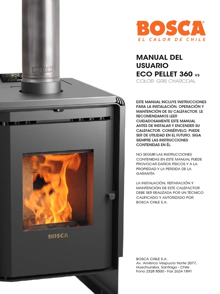 Manual Eco Pellet 360 V3 | PDF | Caldera | Acero