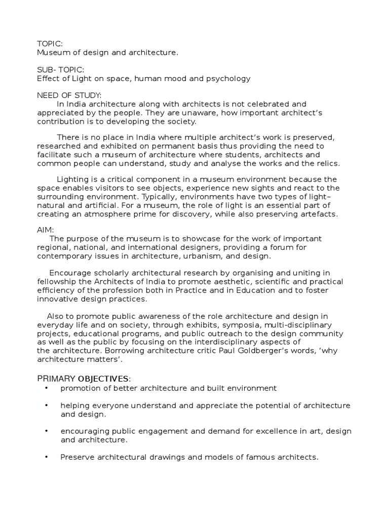 Thesis project on museum picture